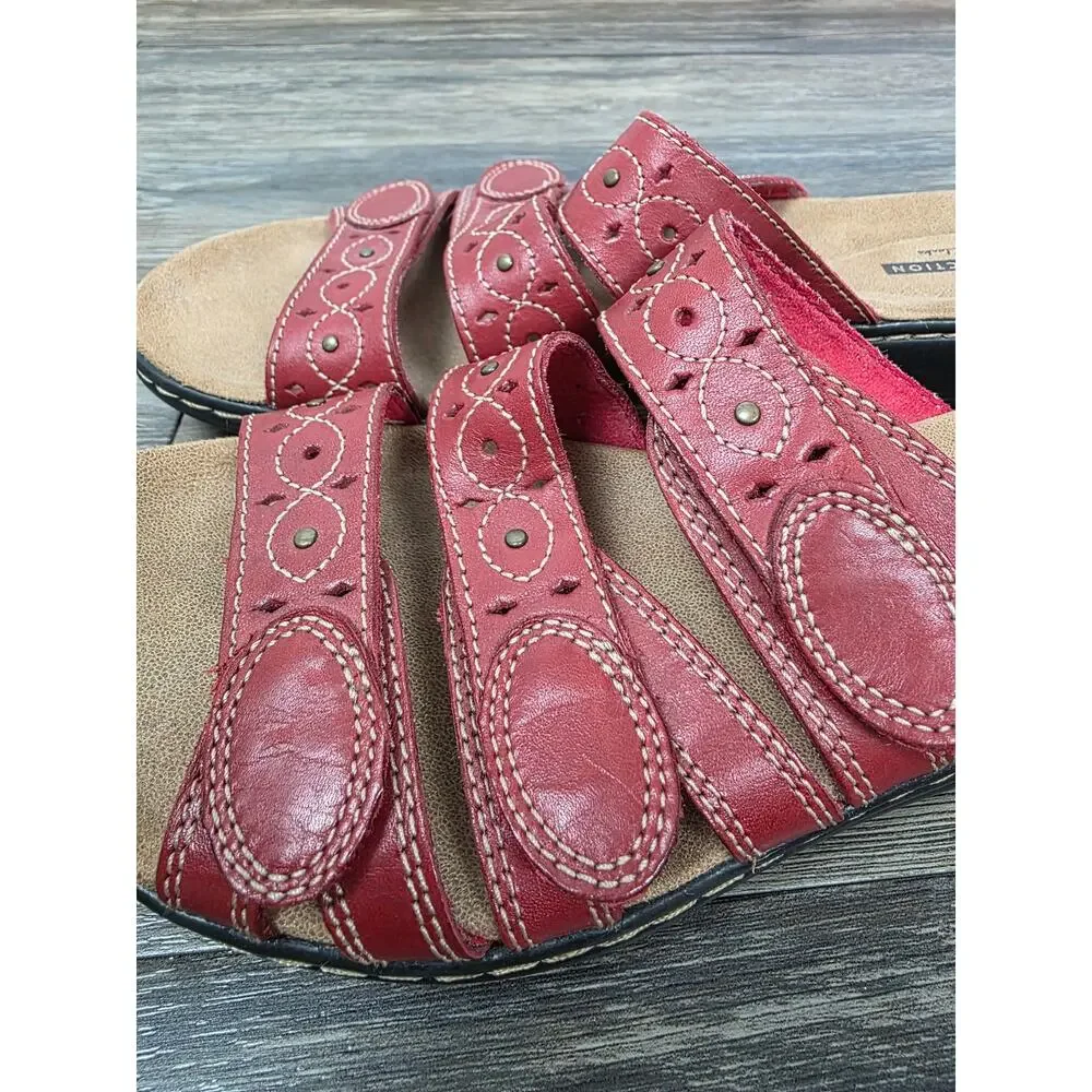 Clarks Collection Laurieann Emma Red Strappy Comfort Sandals - 9.5 - Picture 8 of 8